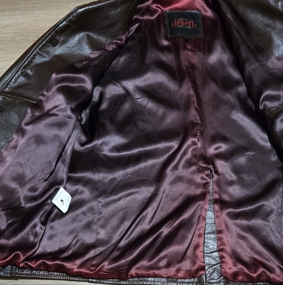 Oscar Leopold Cuir Leather Chocolate Brown Boho Hippie 70's Jacket Size L - Picture 7 of 16